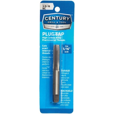 Century Drill & Tool Century Drill & Tool 3/8-16 Carbon Steel National Coarse Tap-Plug 95107